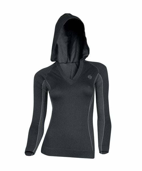 Bluza damska z kapturem Brubeck BALANCE. Czarne bluzy Brubeck, xl, bez wzorów, z dzianiny, z kapturem. Za 69.99 zł.