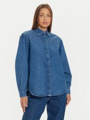 Pepe Jeans Koszula jeansowa Charlie PL304962 Niebieski Loose Fit. Niebieskie koszule Pepe Jeans, m, bez wzorów, z bawełny, bez kołnierzyka, bez ramiączek. Za 279.99 zł.