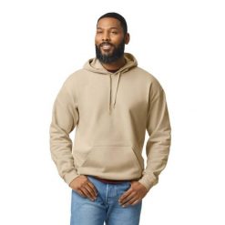 Bluza Z Kapturem Dla Dorosłych Unisex Softstyle Fleece Midweight. Brązowe bluzy GILDAN, l, bez wzorów, z bawełny, z kapturem. Za 121.99 zł.
