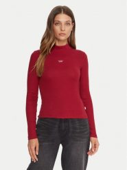 Guess Jeans Golf W5BP23 KA0H1 Czerwony Slim Fit. Czerwone golfy Guess Jeans, xxl, z aplikacjami, z bawełny, bez ramiączek. Za 199.99 zł.