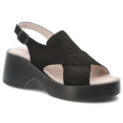 Sandały damskie S.Barski, cholewka ze skóry naturalnej elegancki fason, czarny, LR61-7005. Czarne sandały S.BARSKI, bez wzorów, ze skóry, eleganckie, bez obcasa, na koturnie, bez zapięcia. Za 189.00 zł.