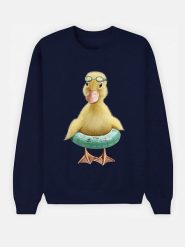 WOOOP Bluza "Duck" w kolorze granatowym rozmiar: S. Niebieskie bluzy Wooop, s, bez wzorów, z bawełny, bez kaptura. Za 91.34 zł.