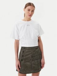 Alpha Industries T-Shirt Waisted 148070 Biały Regular Fit. Białe t-shirty Alpha Industries, xl, bez wzorów, z bawełny, bez kołnierzyka, bez ramiączek. Za 99.99 zł.