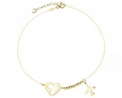 Złota bransoletka z cyrkonią - serce, mapa świata, kulki, samolot. Żółte bransoletki Apart, z cyrkonią, złote. Za 869.00 zł.
