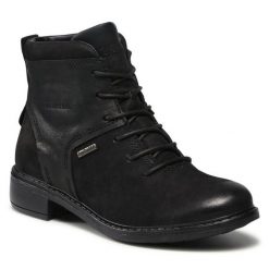 Botki Josef Seibel. Czarne botki Josef Seibel, bez wzorów, bez obcasa, na płaskiej podeszwie, bez zapięcia. Za 529.99 zł.