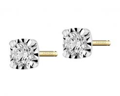 Kolczyki z żółtego i białego złota z brylantami - 0,50 ct - próba 585. Białe kolczyki Apart, z brylantem, złote. Za 8,990.00 zł.