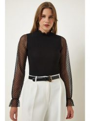 Happiness Istanbul Koszulka w kolorze czarnym rozmiar: 40. Czarne bluzki Happiness Istanbul, bez wzorów, bez kołnierzyka, bez ramiączek. Za 73.99 zł.