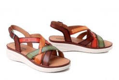 JOSEF SEIBEL 76407 205 602 Sevran 07 grun-multi, sandały damskie. Sandały Josef Seibel, bez wzorów, ze skóry, bez obcasa, bez zapięcia. Za 389.90 zł.