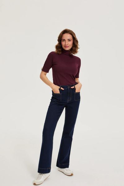 Jeansy bootcut granatowe. Jeansy MOODO, l, bez wzorów. Za 149.99 zł.