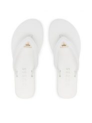 Guess Japonki FLJCNY ELE24 Biały. Białe klapki Guess, z aplikacjami, ze skóry, bez obcasa. Za 145.99 zł.