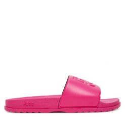 Klapki BOSS. Czerwone klapki Boss, bez wzorów, bez obcasa. Za 199.99 zł.