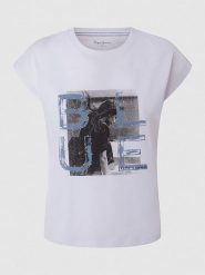 Pepe Jeans Koszulka w kolorze białym rozmiar: S. Białe bluzki Pepe Jeans, s, bez wzorów, z bawełny, bez kołnierzyka, bez ramiączek. Za 90.45 zł.