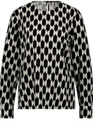 TAIFUN Bluzka w kolorze czarno-białym rozmiar: 36. Czarne bluzki Taifun, bez wzorów, bez kołnierzyka, bez ramiączek. Za 100.28 zł.