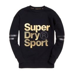 Bluza sportowa damska Superdry Gym Tech. Czarne bluzy Superdry, m, bez wzorów, z bawełny, bez kaptura. W wyprzedaży za 205.00 zł.