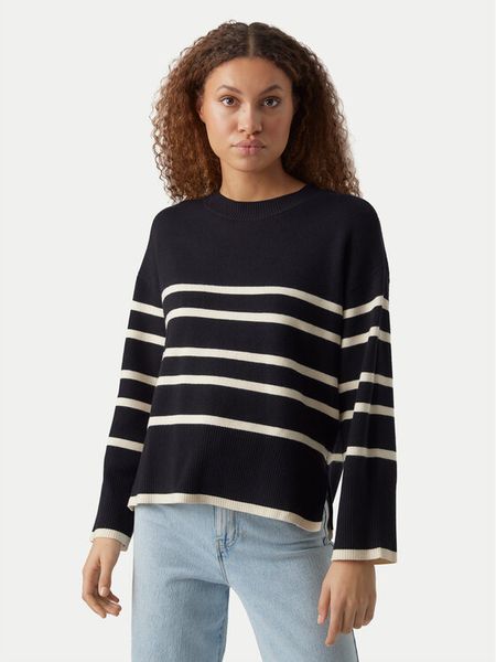 Vero Moda Sweter Saba 10278319 Czarny Regular Fit. Czarne swetry Vero Moda, l, bez wzorów, z syntetyku, bez ramiączek. Za 109.99 zł.