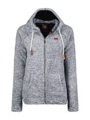 Geographical Norway Kurtka polarowa "Trigo" w kolorze niebieskim rozmiar: L. Niebieskie swetry Geographical Norway, l, z aplikacjami, z polaru, bez ramiączek. Za 105.38 zł.