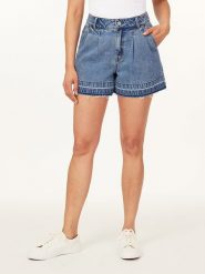 Scotch & Soda Szorty dżinsowe w kolorze niebieskim rozmiar: W27. Niebieskie szorty Scotch & Soda, bez wzorów, z podwyższonym stanem. Za 131.74 zł.
