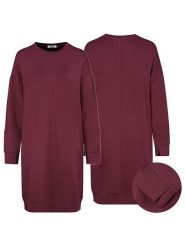 Sublevel Sukienka dresowa w kolorze bordowym rozmiar: XXL. Czerwone sukienki Sublevel, na co dzień, xxl, bez wzorów, z dresówki, bez kołnierzyka, bez ramiączek, midi, proste. Za 112.95 zł.