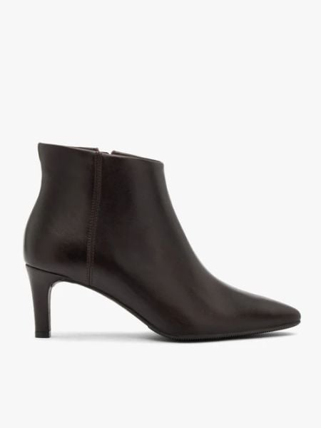 Bordowe botki na szpilce. Czerwone botki Brawo sp. z o.o., na jesień, bez wzorów, ze skóry, bez obcasa, na obcasie, bez zapięcia. Za 499.99 zł.