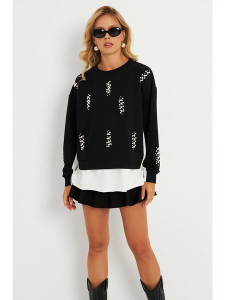 Cool and sexy Bluza w kolorze czarnym rozmiar: M. Czarne bluzy Cool and sexy, m, bez wzorów, z bawełny, bez kaptura. Za 118.01 zł.