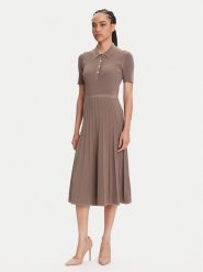 MICHAEL Michael Kors Sukienka dzianinowa MT5834F33D Beżowy Regular Fit. Brązowe sukienki MICHAEL Michael Kors, m, bez wzorów, z dzianiny, bez kołnierzyka, bez ramiączek. Za 1,219.00 zł.