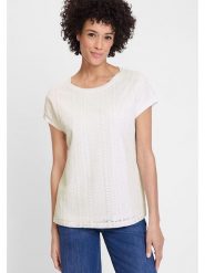 Olsen Koszulka w kolorze kremowym rozmiar: 42. Brązowe bluzki Olsen, bez wzorów, z koronki, bez kołnierzyka, bez ramiączek. Za 93.07 zł.