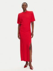 PINKO Sukienka codzienna 105219 A2M2 Czerwony Regular Fit. Czerwone sukienki Pinko, na co dzień, m, bez wzorów, z bawełny, bez kołnierzyka, bez ramiączek, proste. Za 868.00 zł.