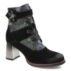 Czarne Botki Laura Vita Eleganckie Obuwie Damskie Premium. Czarne botki Laura Vita, bez wzorów, ze skóry, bez obcasa, na obcasie, bez zapięcia. Za 479.00 zł.