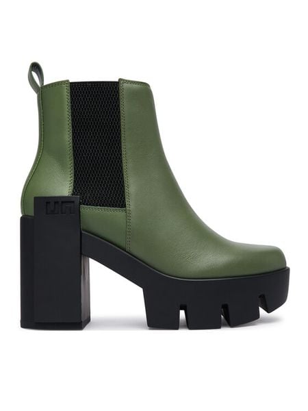 United Nude Botki Grip Chelsea Mid V 1103390416 Khaki. Brązowe botki United Nude, bez wzorów, ze skóry, bez obcasa, na słupku, bez zapięcia. Za 1,649.00 zł.