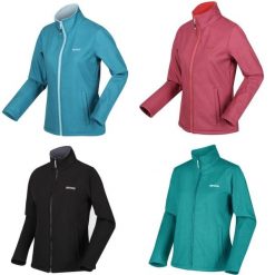 Softshell damski Connie V. Niebieskie kurtki sportowe Regatta, s, bez wzorów, z softshellu, bez kaptura, trekkingowe. Za 139.99 zł.