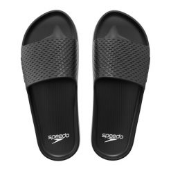 Klapki basenowe antypoślizgowe damskie Speedo Slide Entry. Czarne klapki Speedo, bez wzorów, bez obcasa. Za 64.99 zł.