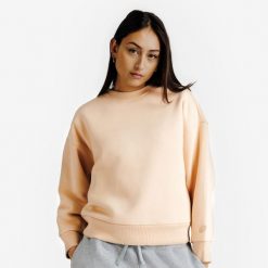 Bluza damska Elementals okrągły dekolt. Brązowe bluzy DECATHLON, s, bez wzorów, z bawełny, bez kaptura. Za 159.99 zł.