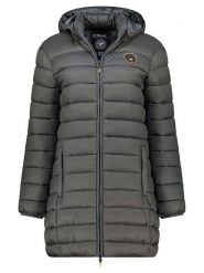 Geographical Norway Płaszcz pikowany "Atikamap" w kolorze ciemnoszarym rozmiar: S. Czarne płaszcze Geographical Norway, s, bez wzorów, bez kaptura. Za 175.26 zł.