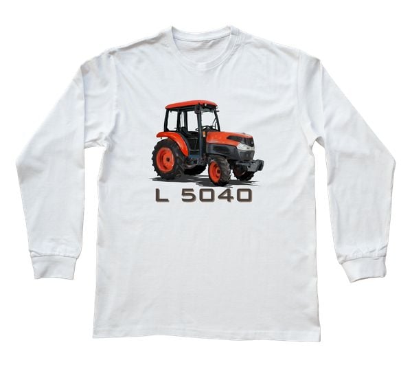 Kubota — bluzka z długim rękawem (Rozmiar: XS (dorosła); Kolor koszulki: biały; Rodzaj nadruku: Kubota). Białe bluzki nikiniki, l, bez wzorów, z bawełny, bez kołnierzyka, bez ramiączek. Za 89.00 zł.