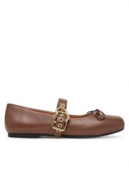 LOVE MOSCHINO Baleriny JA11091G1PIE0302 Brązowy. Brązowe baleriny Love Moschino, bez wzorów, ze skóry, bez obcasa. Za 879.99 zł.