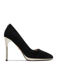 Nine West Szpilki EO-CD25-218-1 Czarny. Czarne szpilki Nine West, bez wzorów, z materiału, bez obcasa, na szpilce, bez zapięcia. Za 289.99 zł.