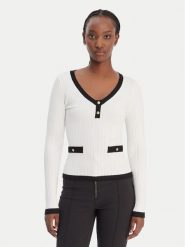 Guess Sweter W6RR26 Z3HP2 Biały Classic Fit. Białe swetry Guess, l, z aplikacjami, z syntetyku, bez ramiączek. Za 399.99 zł.