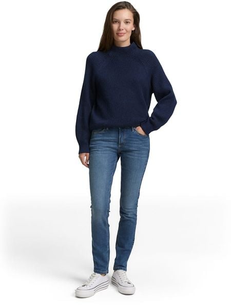 Tom Tailor Sweter w kolorze granatowym rozmiar: L. Niebieskie swetry Tom Tailor, l, bez wzorów, bez ramiączek. Za 115.78 zł.