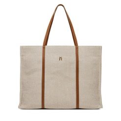 Torebka Tommy Hilfiger. Brązowe shopper TOMMY HILFIGER, bez wzorów, bez dodatków. Za 429.99 zł.