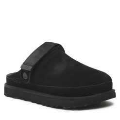 Klapki Ugg. Czarne klapki UGG, bez wzorów, bez obcasa. Za 589.99 zł.