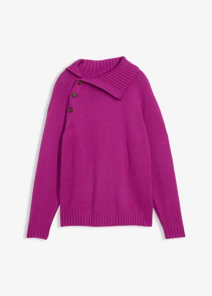 Sweter w asymetrycznym fasonie. Niebieskie swetry bonprix, bez wzorów, prążkowane, bez ramiączek. Za 112.99 zł.