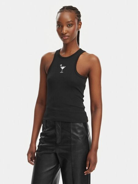 HUGO Top Dimartini B 50560792 Czarny Slim Fit. Czarne topy Hugo, s, bez wzorów, z bawełny, bez kołnierzyka, bez ramiączek. Za 119.99 zł.