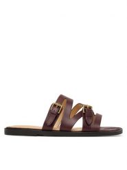 Guess Klapki FLJGRY LEA03 Bordowy. Czerwone klapki Guess, z aplikacjami, ze skóry, bez obcasa. Za 549.99 zł.