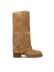 MICHAEL Michael Kors Kozaki 40F5COFB5S Beżowy. Brązowe kozaki MICHAEL Michael Kors, ze skóry, bez obcasa, na płaskiej podeszwie, bez zapięcia. Za 1,779.00 zł.