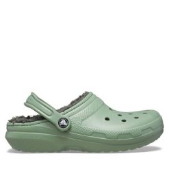 Klapki Crocs. Zielone klapki Crocs, bez wzorów, bez obcasa. Za 269.99 zł.