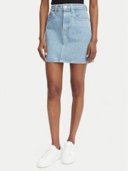 Calvin Klein Jeans Spódnica jeansowa LV047G727G Niebieski jasny Regular Fit. Niebieskie spódnice Calvin Klein Jeans, bez wzorów, z jeansu. Za 409.99 zł.