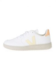 Veja Sneakersy "V 10" w kolorze biało-pomarańczowym rozmiar: 37. Białe trampki Veja, bez wzorów, bez zapięcia. Za 528.34 zł.