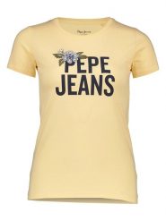 Pepe Jeans Koszulka w kolorze żółtym rozmiar: L. Żółte bluzki Pepe Jeans, l, bez wzorów, z bawełny, bez kołnierzyka, bez ramiączek. Za 78.66 zł.