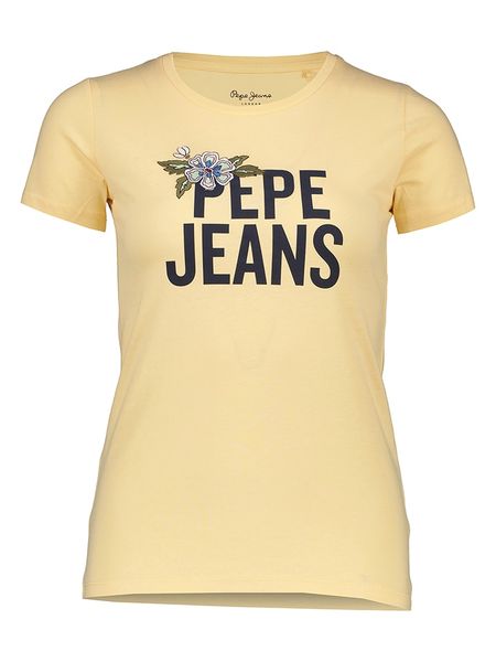 Pepe Jeans Koszulka w kolorze żółtym rozmiar: L. Żółte bluzki Pepe Jeans, l, bez wzorów, z bawełny, bez kołnierzyka, bez ramiączek. Za 69.91 zł.