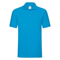 Koszulka Polo Premium Unisex Dla Dorosłych. Niebieskie koszulki polo FRUIT OF THE LOOM, s, bez wzorów, bez kołnierzyka, bez ramiączek. Za 80.99 zł.